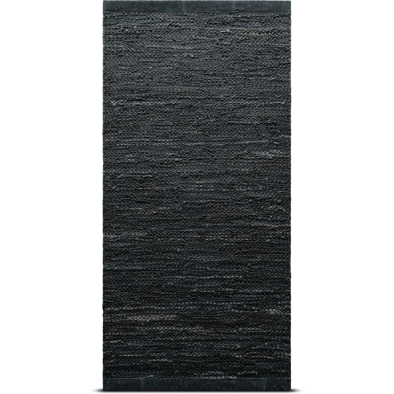 Leather Tæppe Med Kant 75x300, Mørkegrå