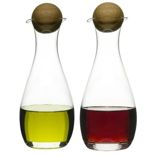 Oval Oak Olje/Eddikeflaske med Egeprop, 2-pak