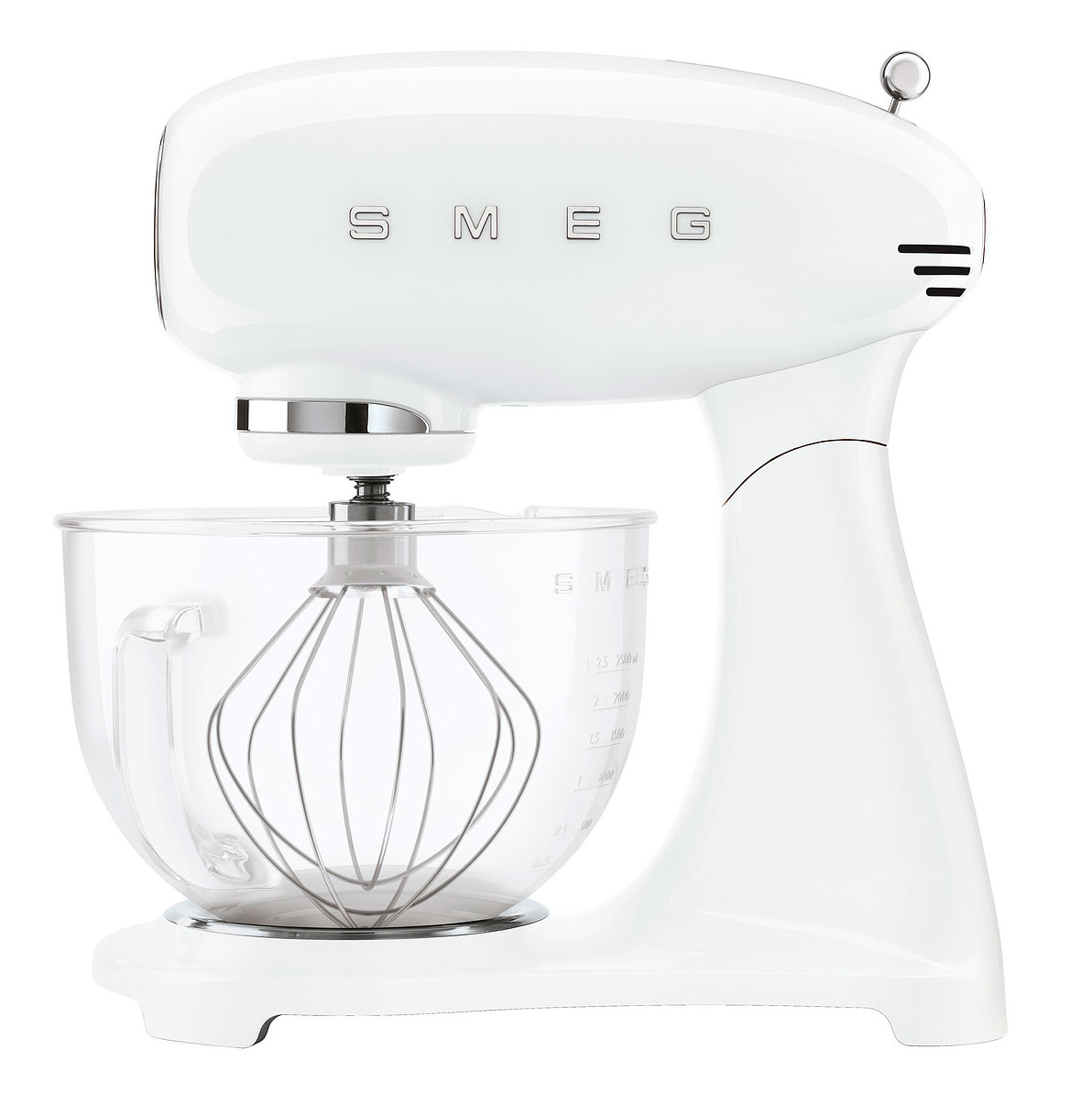 Smeg Kitchen Machine With Glass Bowl, White