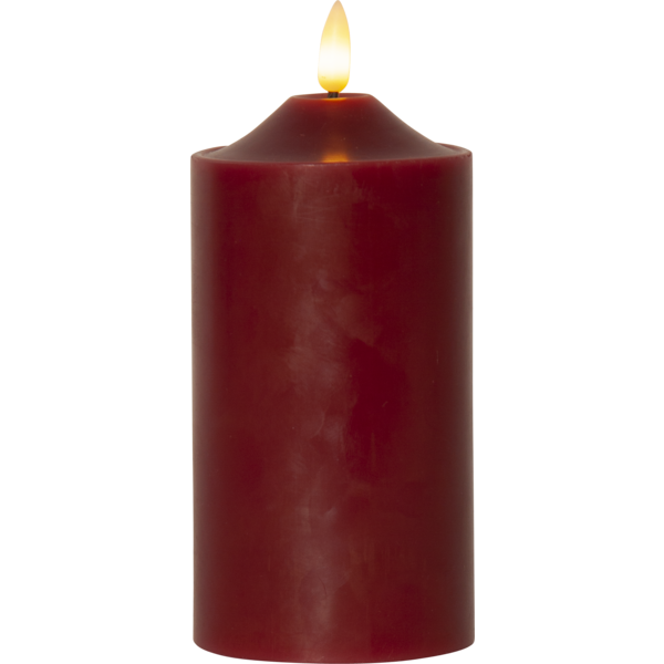 Flamme Bloklys LED Rødt, 17 cm