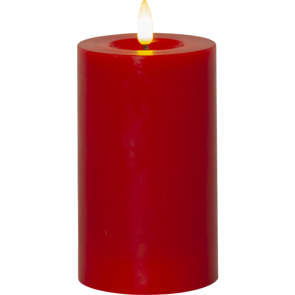 Flamme Flow Bloklys LED Rødt, 15 cm