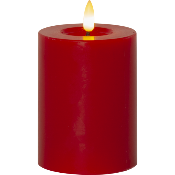 Flamme Flow Bloklys LED Rødt, 12,5 cm
