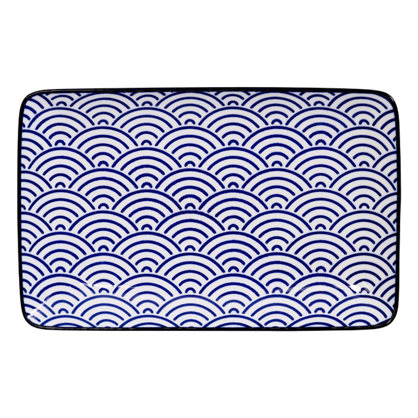 Nippon Blue Sushi Plate 13,5x21 cm, Wave
