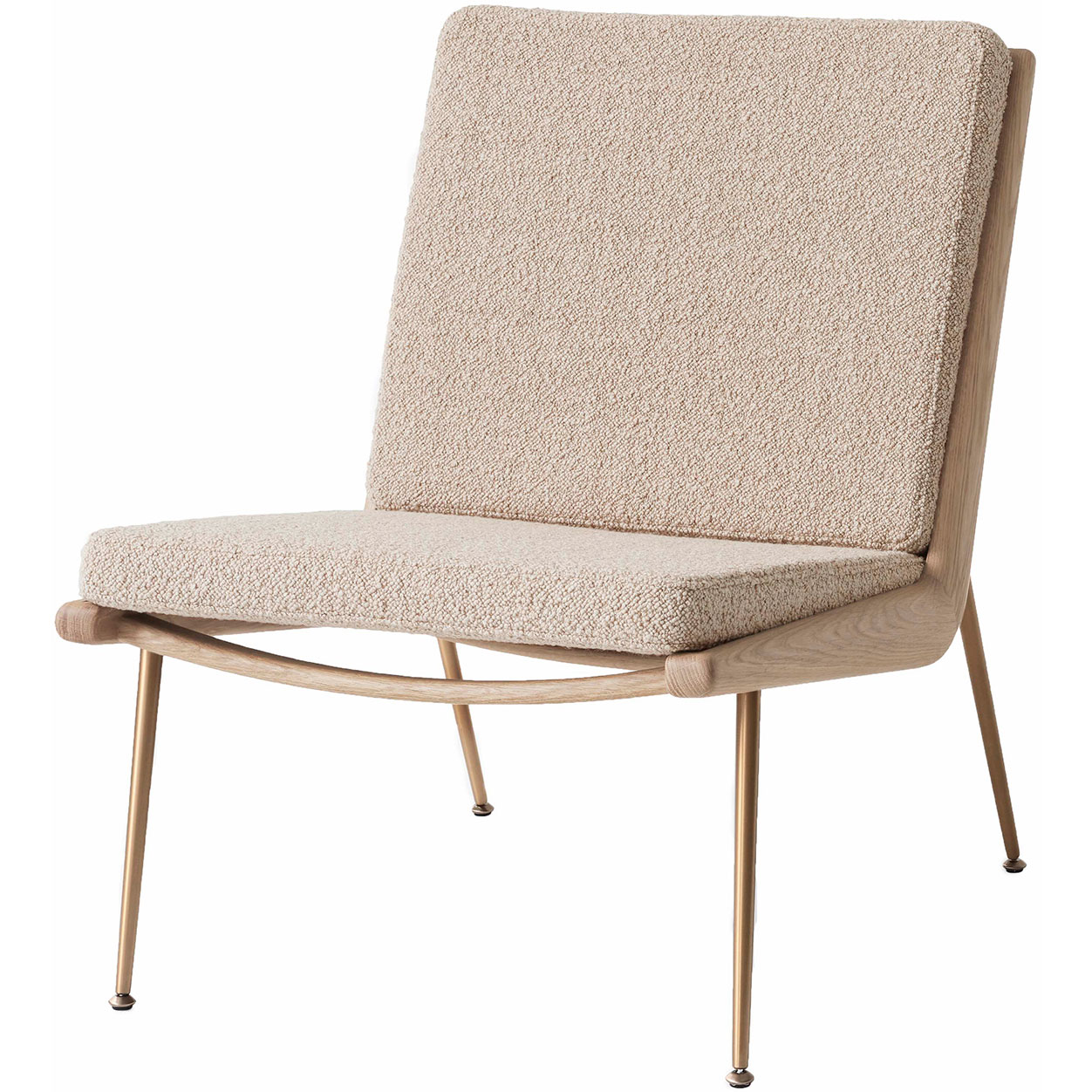 Boomerang HM1 Lounge Chair, White Oiled Oak / Karakorum 003