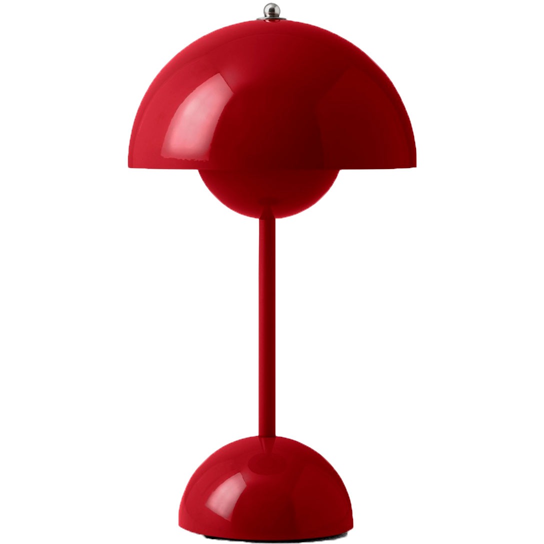 Flowerpot VP9 Bordlampe Bærbar med Magnetisk Opladekabel, Vermilion Red
