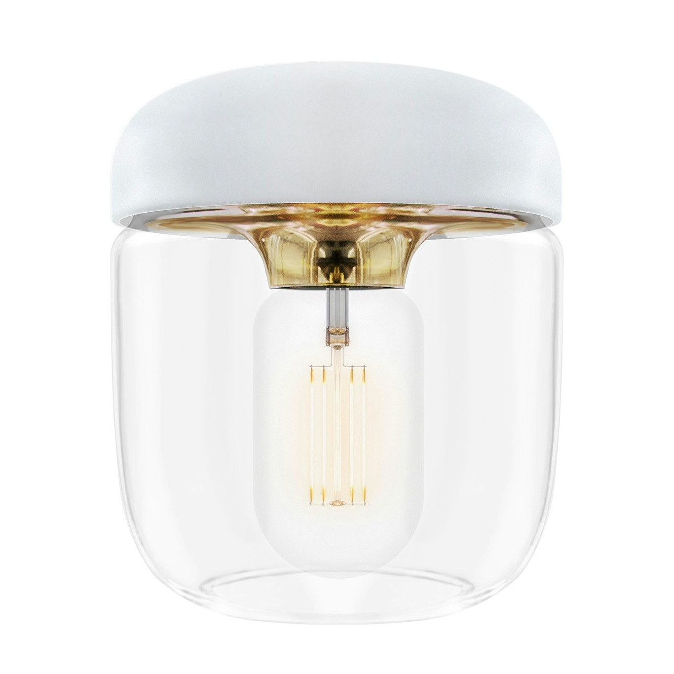 Acorn Lampeskærm, Hvid / Messing
