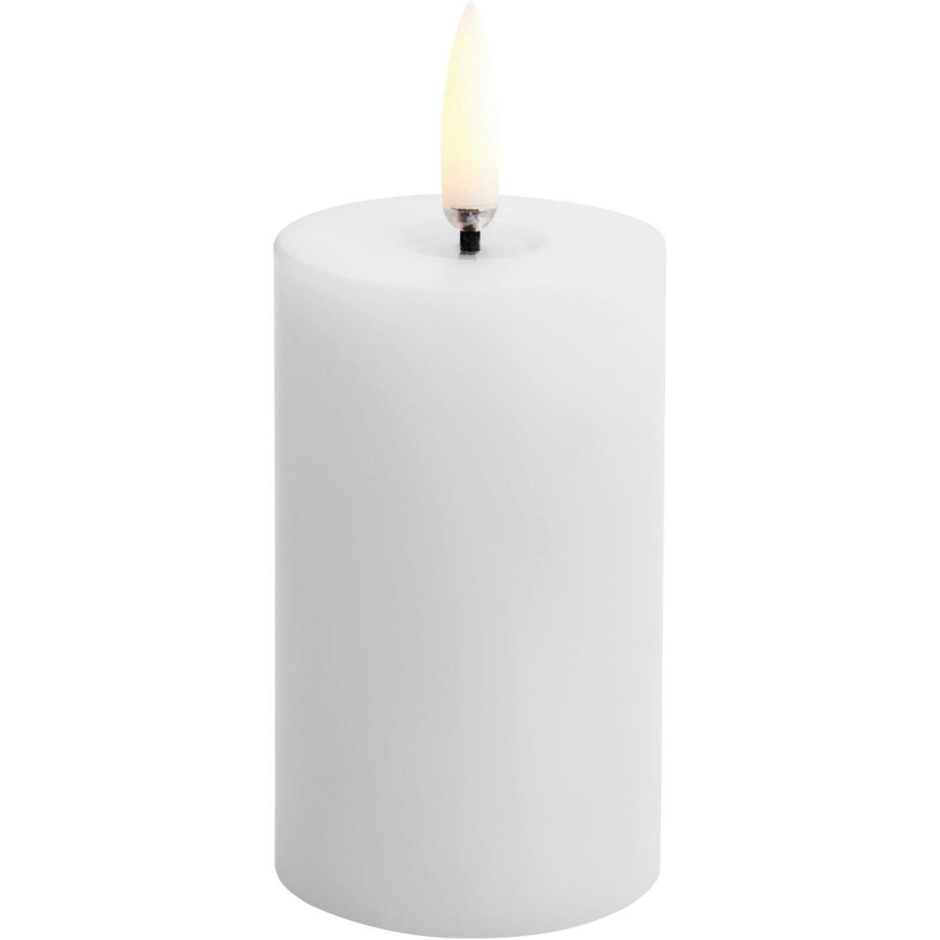 LED Bloklys Smeltet Nordic White, 5x7,5 cm